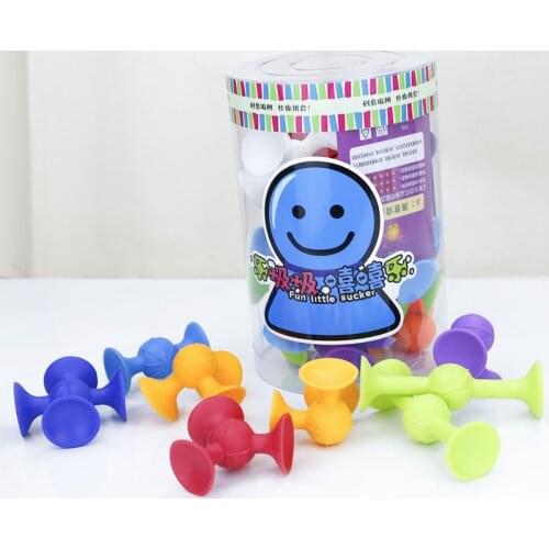 Fat Brain Toys New design 24 pieces kids Squigz set toy silicone sucker suction toy blocks building blocks 4-6y