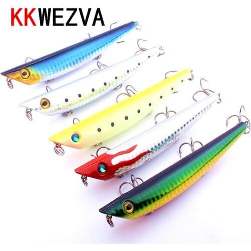 KKWEZVA New 12.5cm 18g minnow Fishing lure Artificial Fishing bait 2# carbon steel hook fishing tackle Ocean popper lure