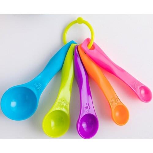 Kitchen Cooking Measuring Tools Color Baking Baby Milk Yeast Teaspoon Flour Rice Powder Measuring Spoon Set 5 Pcs/set