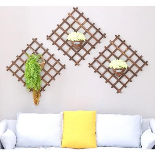 Square Garden Fence Wooden Garden Wall Fence Trellis For Climbing Plants Support Frames Retractable Balcony
