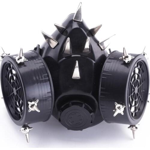 Masks Punk Rock Rivets Respirator Halloween Mask 2 Canisters 1 Valve Hip Hop Steampunk Mask Fashion Popular Costume Party