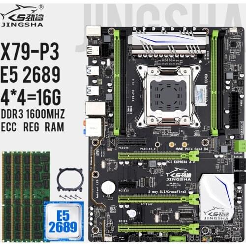 Xeon E5 2689 CPU E5-2689 X79-p3 motherboard set with LGA2011 combos 4*4GB = 16GB memory DDR3 RAM 12800R 1600Mhz M.2 SSD USB3.0