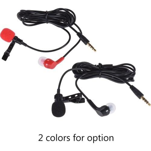 Andoer Mini Clip-on Lapel Lavalier Microphone Mic Earphone Omni-directional Condenser Hands-free 3.5mm Jack for Stream Singing