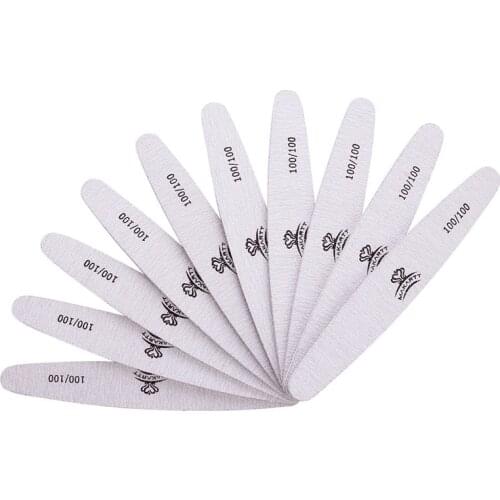 MAKARTT Zebra Nail Files 100/100 Grit Nail Buffering Files Washable Double-Side Emery Board 10pcs Nail File Block G0254