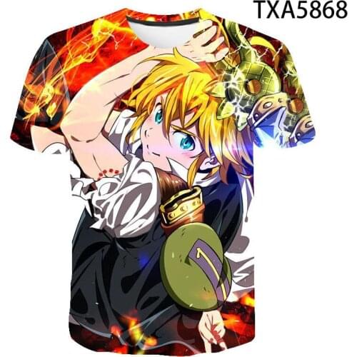 New Summer T Shirt The Seven Deadly Sins Nana Anime 3D Printed Men Women Children Fashion Streetwear Boy Girl Kids Cool Tops Tee