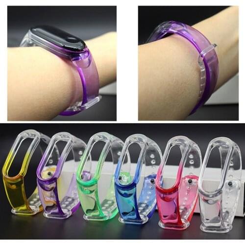 Suitable for Mi Band 3 5 4 with Transparent Silicone Wristband, TPU Material Is Suitable for Mi Band Transparent Wristband