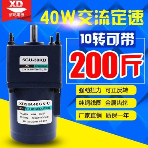 Special promotion 40W AC motor 220VAC gear reduction motor Small high torque fixed speed motor