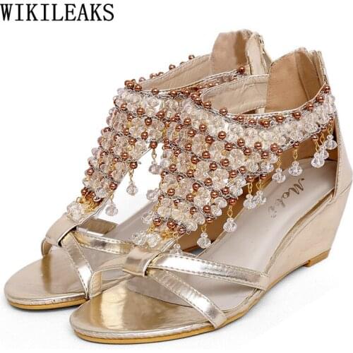 Wedges Sandals for Women Woman Pumps High Heels Sandals Women Bohemian Sandals Women Summer 2021 Luxury Designer Shoes Zapatos