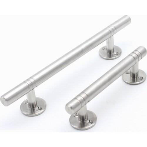Silver Cupboard Handle Brushed Stainless Steel Kitchen Cabinet Door Knob Furniture Drawer Pull Hardware Pulls Bar Handle