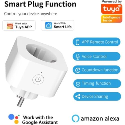 WiFi 16A Smart Plug Socket Smart Life/Tuya APP Remote Control Timer Power Memory Works With Alexa Google Home No Hub Required