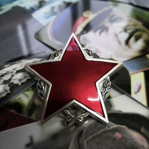 Top quality WW2 USSR Soviet Badges 1st sYugoslav Guerrilla Medal Red Five-Pointed Star Medals brooch pin offer drop shhip
