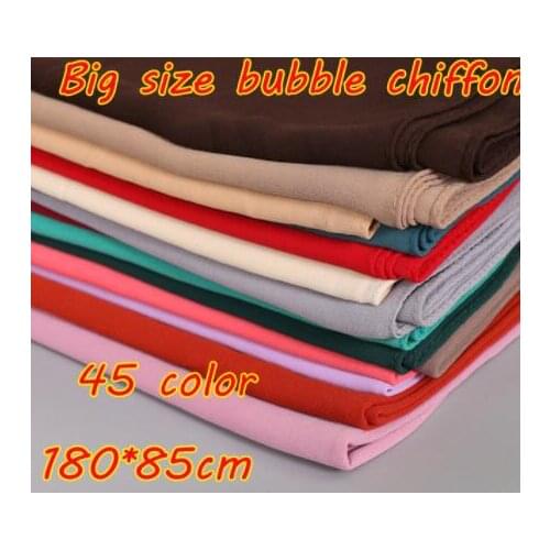 Big size women High quality bubble chiffon printe solid color shawls hijab winter muslim 45 color scarves/scarf 180*85cm