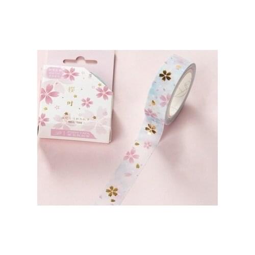 1.5cm 5m 1 Pcs Light Pink Blue Flower Style Washi Tape DIY Scrapbook Sticker Label Masking Home Decor