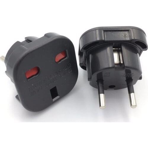 1pcs UK To EU Europe European Universal Travel Charger Adapter Plug Converter 2 PiN Wall Plug Socket