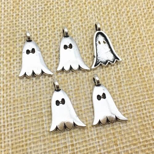 10Pcs 14*21mm Ghost Pendant Zinc Alloy Spirit Charms Diy Jewelry Making Findings
