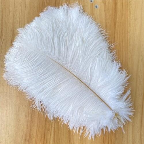 Hot Sale 10pcs/lot Beautiful White Ostrich Feather 35-40cm/14-16inch Carnival Craft for Accessories Wedding Plumes