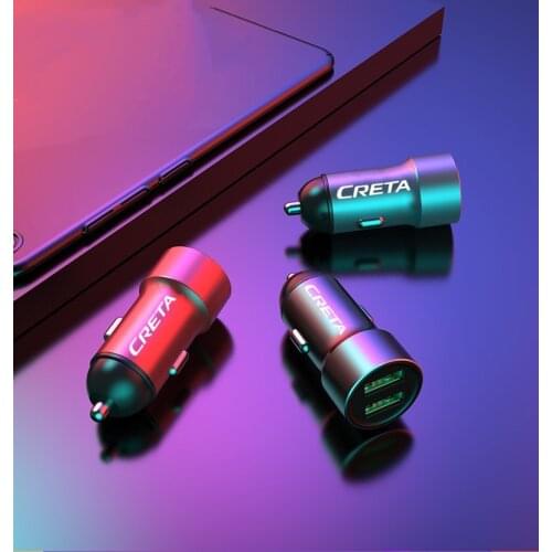 3.4A Dual USB Quick Charge Car Charger Mobile Phone Fast Charging Adapter For Hyundai Creta ix25 2020 Auto Accessories