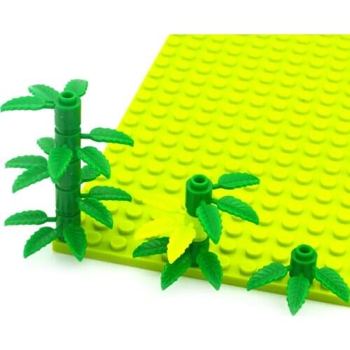 30176 Round 1 x 1 with 3 Bamboo Leaves MOC Parts Plant Tree Leaf DIY Building Blocks City Creative Bricks Compatible All brand