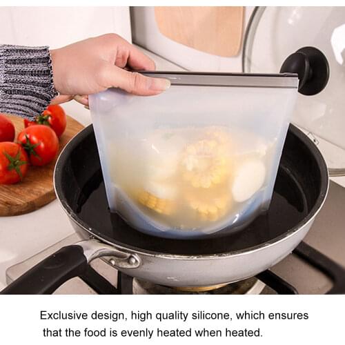 4pcs Reusable Snack Bag Zero Waste Silicone Food Storage Bags Ziplock Leak-Proof Sandwich Fruit Packing Kitchen Food Container