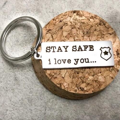 40 * 15mm Stainless Steel Fashion Keyring Safety Keychain Gift For Father, Husband And Boyfriend Personalized Keychain