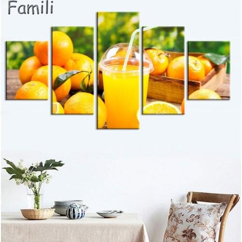 5pcs Wall Picture for Living Room Modern Wall Art Canvas Prints Fruits Canvas Painting Prints Modular Painting Hoom Decor