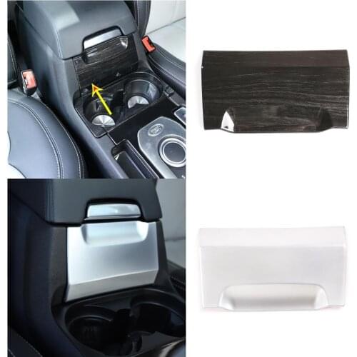 For Land Rover Discovery 4 10-2016 Car Central Armrest Box Front Panel Decoration Cover Trim ABS Black Wood Interior Accessories
