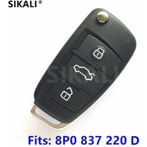SIKALI Car Remote Key for Audi A3 S3 A4 S4 TT 434MHz 8P0837220D 8P0 837 220 D 220D 2005 2006 2007 2008 2009 2010 2011 2012 2013