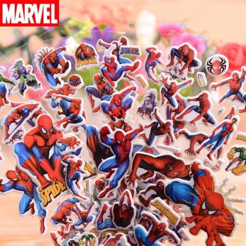 Disney Spiderman 3D Puffy Bubble Stickers for Kids Cartoon Anime Figure Marvel Series Education Classic Toy Childrens Gifts