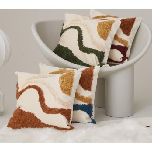 Holland Velvet Pillowcase Soft Abstract Art Decor Pillow Cover 45x45cm Tufted Home Decoration for Sofa Chair Car Seat Cushion