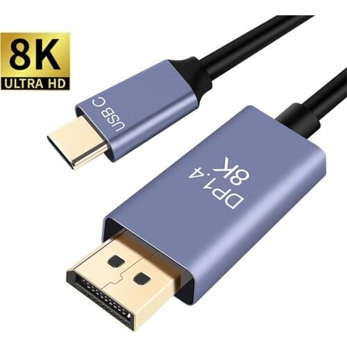 USB C to Displayport Cable 8k 60HZ,4K 60HZ 120Hz 144Hz Type C to DisplayPort 1.4 Cable Thunderbolt 3 Compatible with MacBook