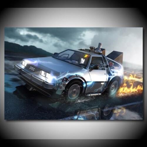 Movies Back to the Future Time Machine Car Picture Painting Wall Art Canvas Posters and Prints Modern Home Decorations
