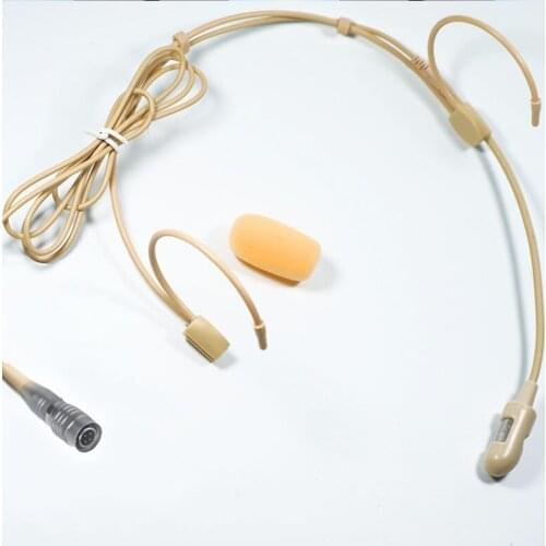 Classical Stage Performance Mics Cardioid Head Headset Microphone for Audio Technica Wireless Beige Dual ear Mike