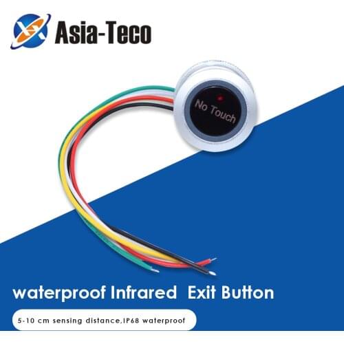 No Touch Release button 304 Stainless Steel IP68 Waterproof Infrared Sensor Exit Button Switch for Access Control Door Opener