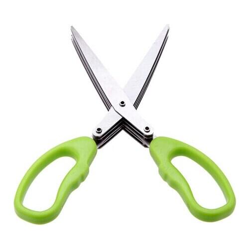 New Stainless Steel Cooking Tools Kitchen Accessories Knives 5 Layers Scissors Sushi Shredded Scallion Cut Herb Spices Scissors