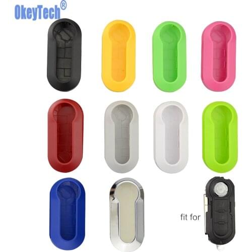 OkeyTech 1PC Replacement Car Key Case FOB For F iat 500 Panda Punto Bravo High Quality Remote Flip Car Key Shell Car Accessories