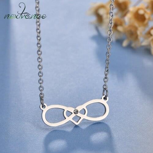 Nextvance Charm Bowknot Necklace Women Clavicle Choker Heart Cubic Zirconia Necklaces Collier kolye
