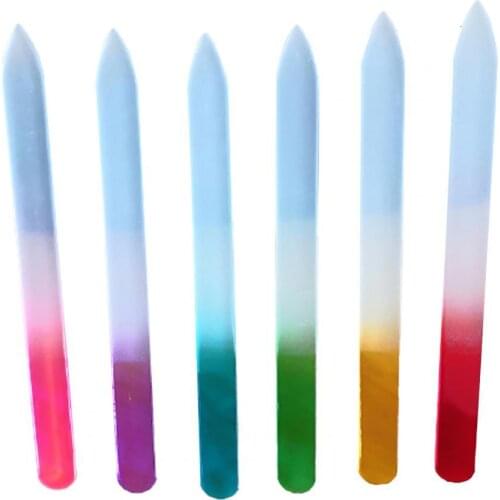 6pcs Nail File Double Sided Use Nail Trimming Glass Home Nail Manicure Applies For Home Multicolor Nail Art Beauty Makeup Tool
