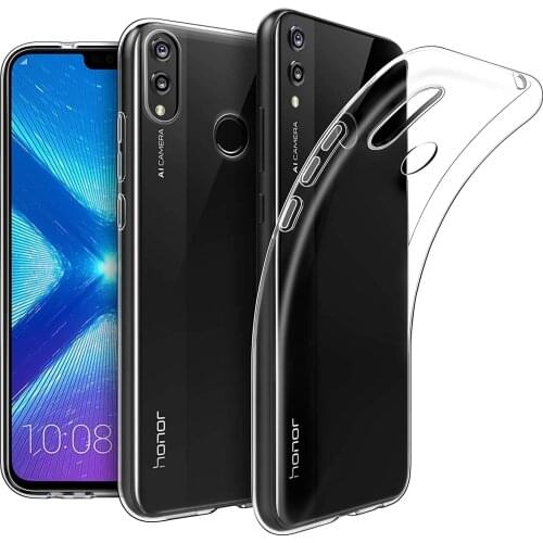 Durable Soft Crystal Clear Phone Cases for Huawei Honor 8X TPU Honor8X 8 X Transparent TPU Silicone Shockproof Back Cover Fundas