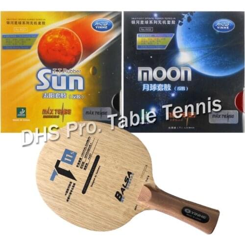 Pro Table Tennis Combo Paddle Racket Galaxy YINHE T-11+ T11S with Sun and Moon Factory Tuned shakehand Long Handle FL