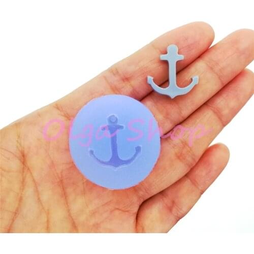 PYL894 Mini Boat Anchor Silicone Mold Fondant Decoration Resin Art Jewelry Making Pendnat Necklace Earrings DIY 19.2mm x 18.3mm
