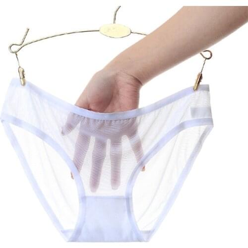 Sexy Seamless Panties Women Lace Mesh Panties Transparent Clear Briefs Casual Underwear Hollow Out Ladies Underpants Lingerie