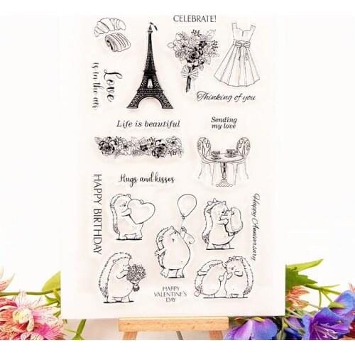 13*21CM Hot selling Hedgehog transparent seal clear stamp silicone seal roller stamp DIY scrapbook album / card production