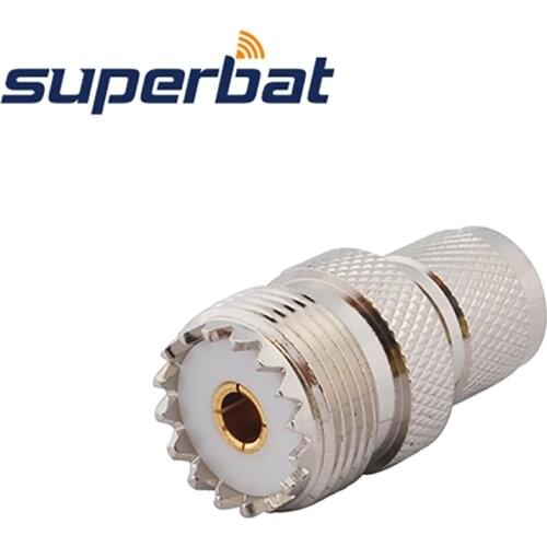 Superbat 5pcs Mini-UHF to UHF Adapter Mini-UHF Plug to UHF Jack Straight RF Coaxial Connector