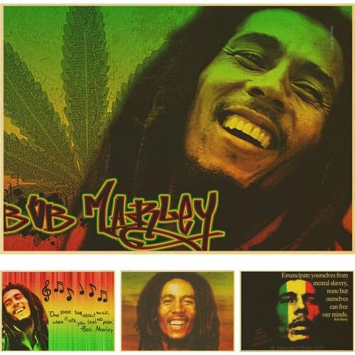 Bar cafe decoration and combine shipping Vintage Style Retro Paper Poster Reggae music Bob Marley