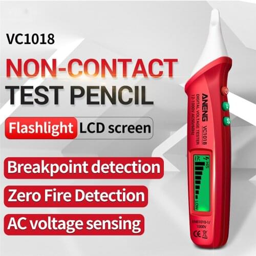 VC1018 Non-contact Test Pencil AC Voltage Detector Meter Electric Sensor Tester Pen AC 12V-1000V Digital Voltmeter Electric Tool