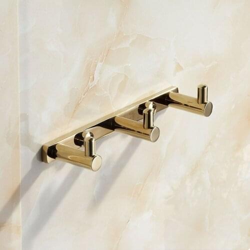 Vidric golden brass round Clothes hooks Kitchen hooks simple row of hooks living room wall hanging door rear hook for cap,coat