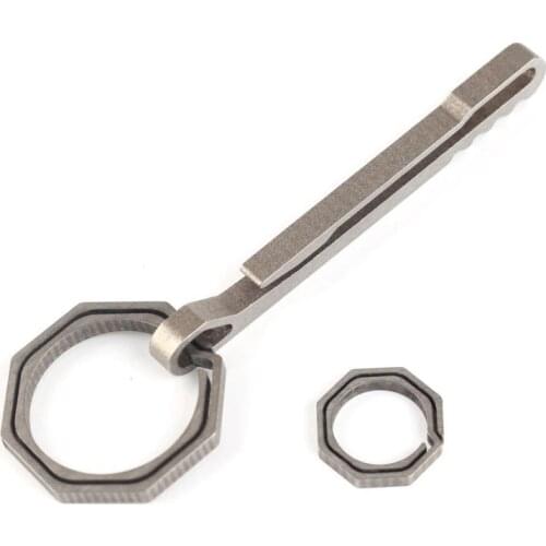 Octagonal ring EDC Titanium Alloy Key Chain Multi Functional Buckle Carabiner Outdoor Clip Outdoor Multi-tool