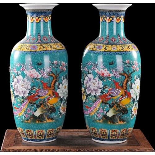 High-grade ceramic vase falangcai vase modern fashion living room decoration