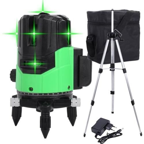 LUCHSHIY 2/3/5 Lines Green Laser Level Self-Leveling 360 Degrees Horizontal&Vertical Cross Lines Green Laser Line Tripod Battery