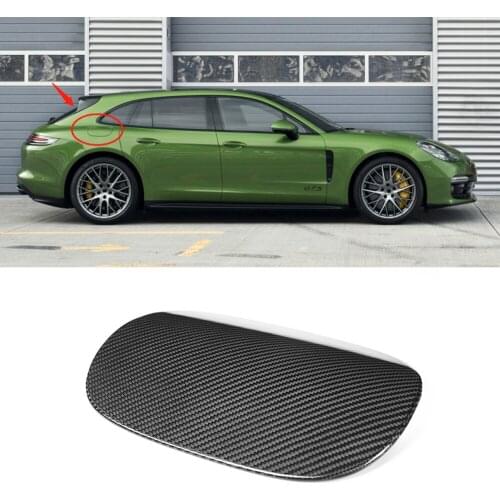 1pcs Car Styling Real Carbon Fiber Outer fuel tank cap Tank Covers Cover Accessories For Porsche Panamera 971 2017 2018 2019